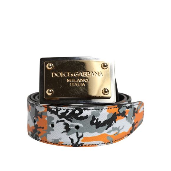 Dolce & Gabbana Camo Leather Belt Men Multicolor Belts